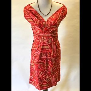 ON HOLD vintage red Tiki Hawaiian Wiggle Dress